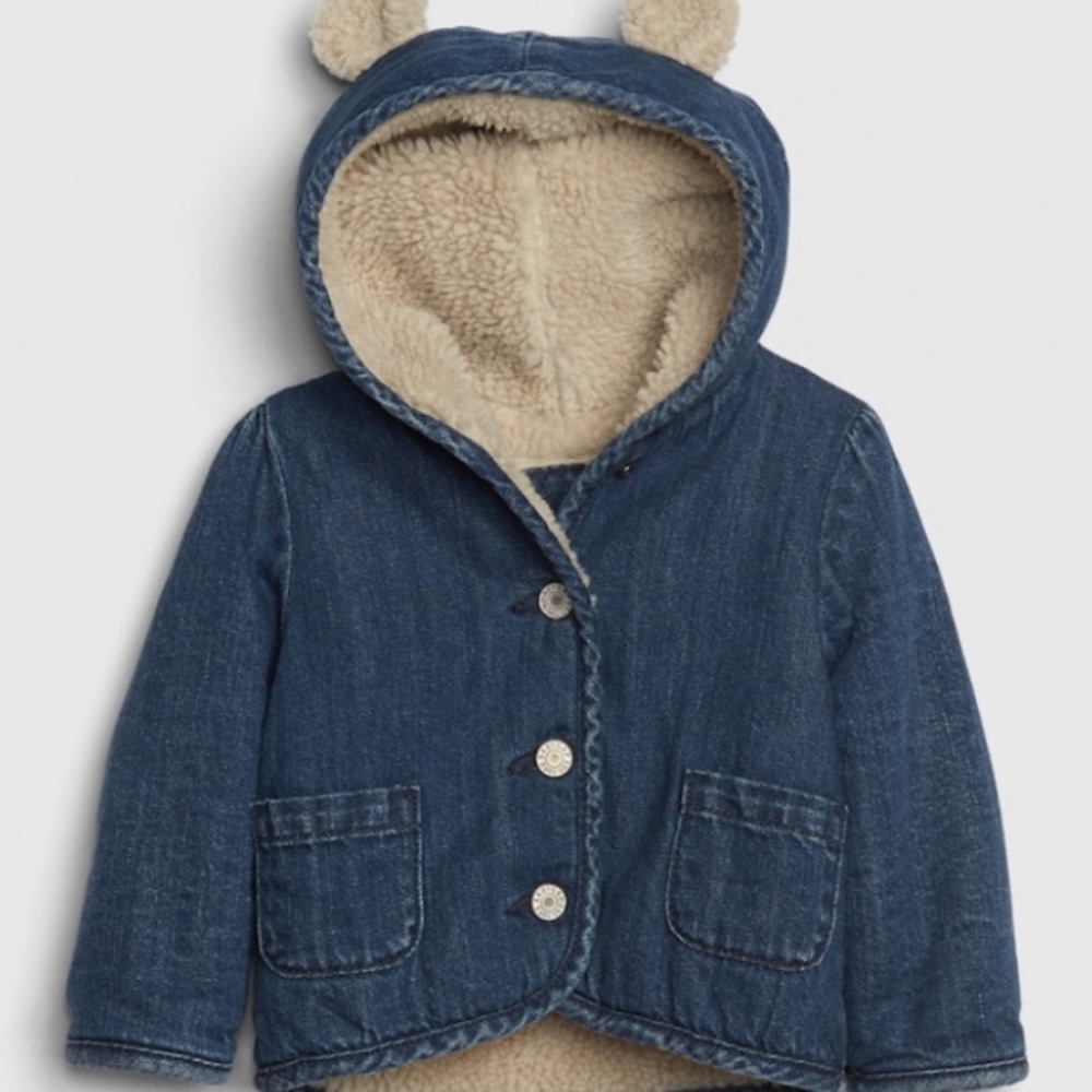 “BRAND NEW DENIM BRANNAN BEAR SHERPA DENIM JACKET”